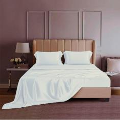 Jogo De Cama Solteiro 600 Fios Bambu Bulgari 3 pçs - Casa di Valle, Wh