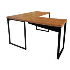Mesa de Escritório em L Madeira 150x128 Nogal/Preto
