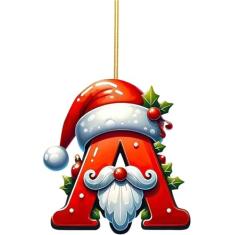 Novos enfeites de letras para árvore de Natal, ornamentos de letras de Natal de A a Z, letras decorativas do alfabeto de Natal penduradas para árvore de Natal, artesanato faça você mesmo, enfeites de