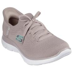 Skechers Tênis feminino Summits New Daily, Acabamento de malha marrom e menta, 36