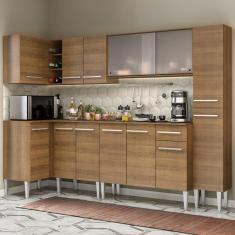 Cozinha Completa de Canto Emilly Space Armário Vidro Madesa