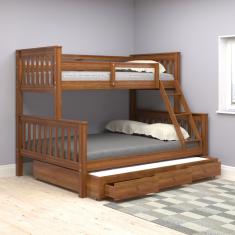 Beliche Casal/Solteiro + Cama Auxiliar De Casal Com Gavetas