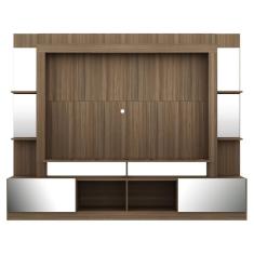Rack Estante com Painel Tv 65 e Espelho Oslo Madeirado