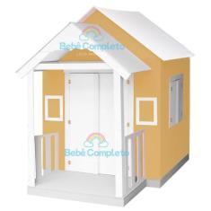Casinha De Brinquedo Infantil 120cm Em Madeira Com Varanda - Bebê Comp