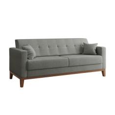 Sofá 3 Lugares Narvik Linho Cinza - Keva