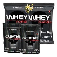Combo 2x Whey Protein Turbo+ Creatina Black Skull-Unissex