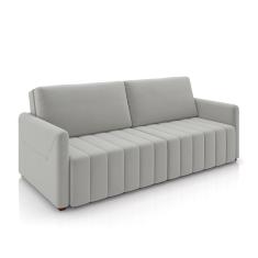 Sofá-Cama Decorativo Retrátil Thanos 2 Lugares 220cm Veludo Cinza G45 - Gran Belo