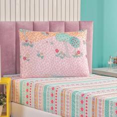 Jogo De Cama Lençol Carrosel Solteiro 02 Peças Infantil Estampado Divertido - Balão