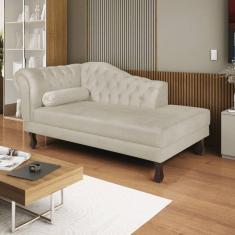 Diva Recamier Dora 130cm Lado Direito Linho Bege