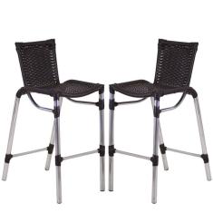 Kit 2 Banquetas Alumínio Fortaleza Alta Para