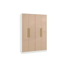 Modulado de Quarto Guarda Roupa c/ 4 Portas e 2 Gavetas N536 Adapt Branco/Macadamia - Kappesberg
