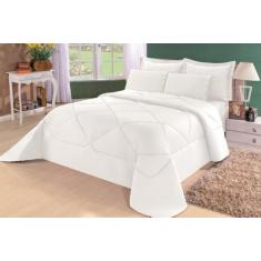 Kit Edredom Requinte Percal + Lençol Queen 6 Peças Creme - Confecções 