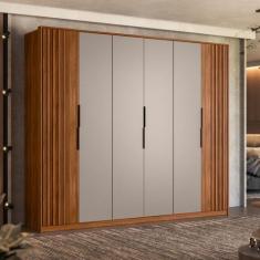 Guarda Roupa Casal 6 Portas 6 Gavetas Ripado Atrice Demartêz, Nogueira