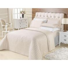 Kit Cobre Leito Casal Queen Top Line 3 Pçs 180 Fios Marfim - Vilela En