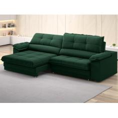 Sofá com Carregador USB Retrátil Reclinável Monaco 2,90m Velosuede Ver