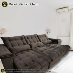 Sofá Retrátil e Reclinável Articulado com 2,65m de Largura e Abertura 