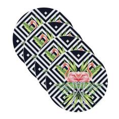 Sousplat Flamingos - NSW, 4 Peças, com base