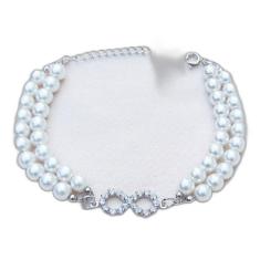 Pulseira Lembrança Infinito Com Pérolas Folheado 18k