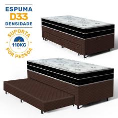 Cama Box com Colchao de Espuma D45 Pillow In Anjos OrtoConfort + Auxiliar de Espuma Unique Solteiro 88cm