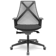 Cadeira De Escritório Presidente Giratória Executiva Ergonômica Kron P03 Crepe Preto - Lyam Decor