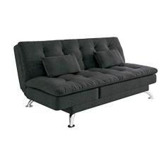 Sofá-Cama Casal 3 Lugares Amanda Suede Cinza