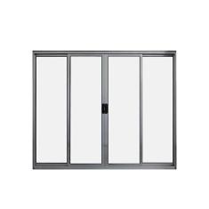 Janela de Alumínio de Correr 100x200cm 4 Folhas Hale Esquadrias Brilhante