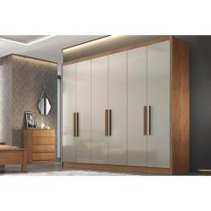Guarda Roupa Casal 6 Portas E 8 Gavetas Rizon Plus Freijo Cumaru C- Fendi - Novo Horizonte