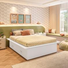 Cama Infantil Casal com 4 Gavetas Gades Yescasa Branco