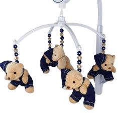 Mobile Para Berço Musical Giratório Soneca Marinho Urso Bege - Erich B