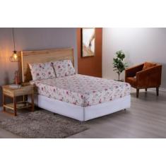 Lençol Estampado Com 2 Fronhas Colchão Casal Queen Tecido 400 Fios Mic