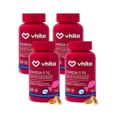 Ômega 3 1000mg Rico em EPA DHA com Selo IFOS e Vitamina E - 120 cápsulas Vhita (4 unidades)