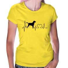 Baby Look Cachorro Batimentos Cardíacos - Foca na Moda, Amarelo, M