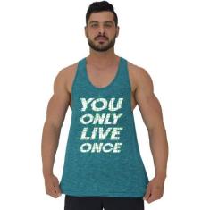 Regata Menos Cavada Masculina MXD Conceito You Once Live Once, Azul pe