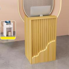 Mesa de recepção, balcão de varejo para caixa de compras, mesa de recepção de varejo, mesa de boas-vindas moderna, com luzes e gavetas trancáveis, para salão, recepção, escritório, supermercado,