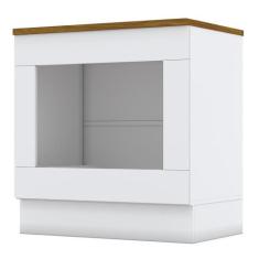 Balcão Forno de Embutir 80cm Americana Branco com Tampo Cooktop Nature