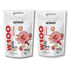 Kit Com 2 Un Whey Protein W100 Refil 900G Nutrata