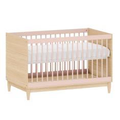 Berço Mini Cama Tomi - Carvalho Malva com Rosa