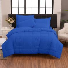 Kit Edredom Italiano Queen Casa Dona 3 Peças 200 Fios 100 Algodão Dupl