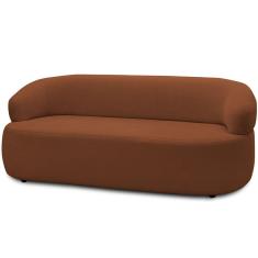 Sofá 2 Lugares Orgânico Sala de Estar Living 140cm Carmen F04 Veludo Telha - Lyam Decor