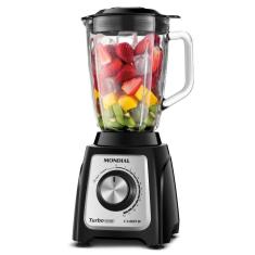 Liquidificador Mondial Turbo Glass L-1400-gi Jarra De Vidro 1400W 12 Velocidades Preto-inox Preto 220V