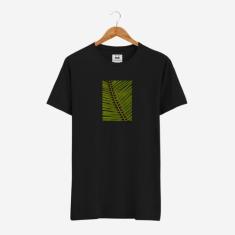 Camiseta Masculina Preta Palmeira Raccon