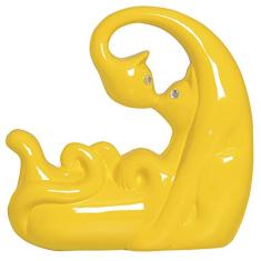 Escultura Gatos Beijando Ceramicas Pegorin Amarelo