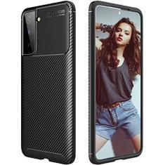 Capa Capinha Anti Impacto Para Xiaomi Mi 11 Lite com Tela de 6.55" polegadas - Case Com Desenho Fibra De Carbono Shock Queda - Danet (Preta)