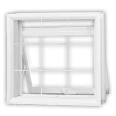 Janela de Aço Maxim-Ar 60x80cm com Grade Minas Sul MGM Branco