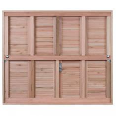 Janela de Madeira Veneziana 120x140cm Com Caixilho e Guilhotina EWK G990 Rondosul Marroml