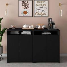 Conjunto 2 Balcões para Escritório Cantinho do Café Home Office Cool Artany Preto