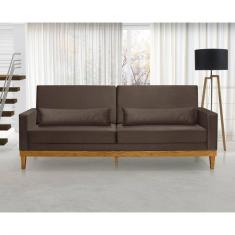 Sofá Living 3 Lugares Julie 220cm Nabas Estofados Marrom