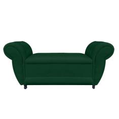 Divã Recamier Com Baú Grécia 1,55 Cm Suede Verde