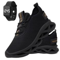 Tênis Corrida Masculino Academia Confortavel e Relogio-Masculino