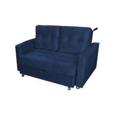 Sofá Cama Reclinável 2 Lugares 140cm Drika Azul Matrix